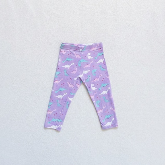 Mothercare Other - 4/22 Mothercare Toddler Purple White Dinosaur Cotton Leggings Pants 12-18M 18M
